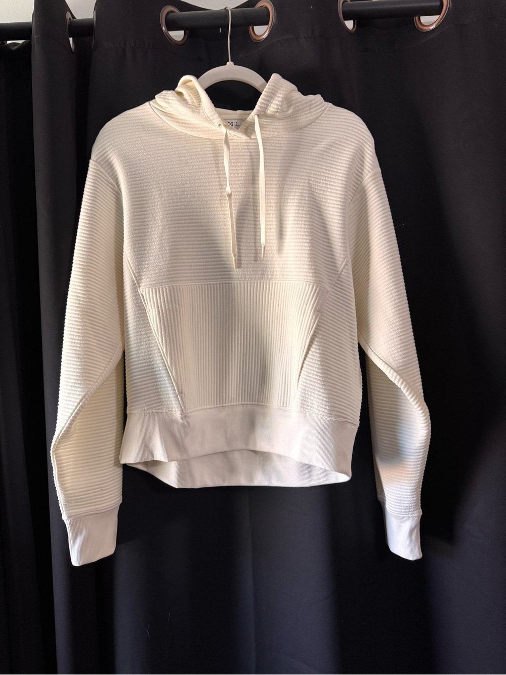DSG Cream Ribbed Hoodie Pullover